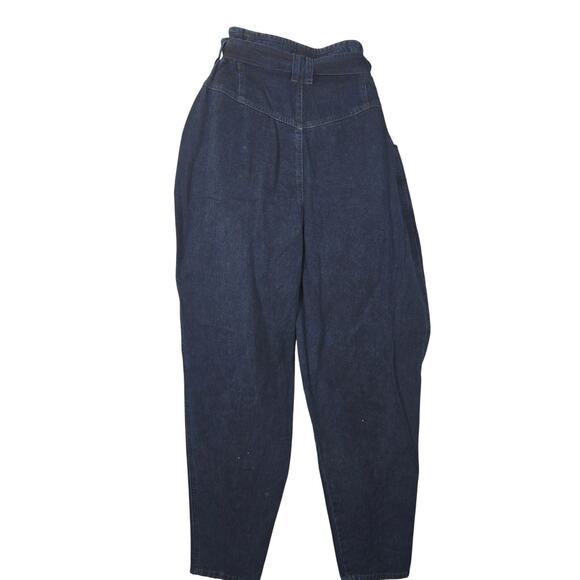 Vintage 80s Aficionado High Waist Pleated Tapered Mom Jeans Size 10 Paperbag - Picture 4 of 16